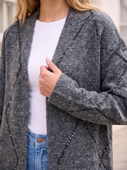 Roman Grey Sparkle Argyle Cardigan - Image 4 of 4