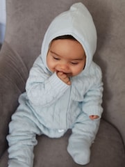 The Little Tailor Baby 100% Cotton Soft Knitted Pramsuit - Image 1 of 5