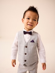 Grey Heritage Waistcoat, Shirt, Trousers & Bow Tie Set (3mths-9yrs) - Image 3 of 10