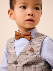 Neutral Check Waistcoat, Shirt, Trousers & Bow Tie Set (3mths-9yrs) - Image 5 of 10