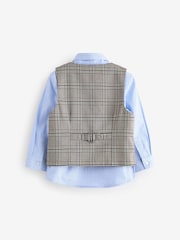 Neutral Check Waistcoat, Shirt & Bow Tie Set (3mths-9yrs) - Image 2 of 5