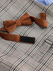 Neutral Check Waistcoat, Shirt & Bow Tie Set (3mths-9yrs) - Image 5 of 5