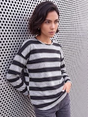 Roman Black Stripe Jersey Top - Image 1 of 4