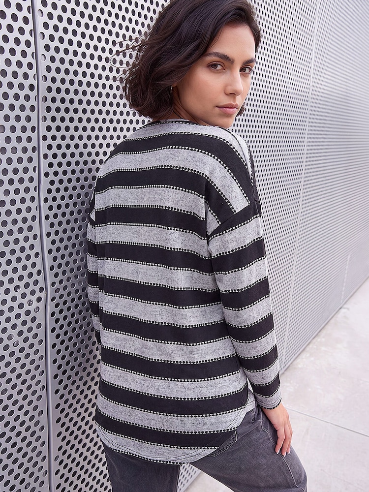 Roman Black Stripe Jersey Top - Image 2 of 4 Roman Black Stripe Jersey Top - Image 2 of 4