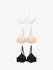 Black/White/Pastel Rose Nude Pad Full Cup Cotton Blend Ultimate Comfort Bras 3 Pack - Image 8 of 11