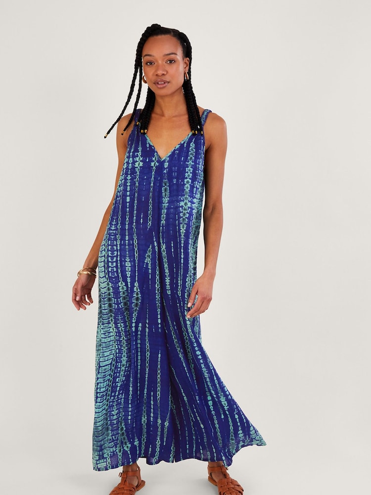 Monsoon Blue LENZING™ ECOVERO™ Tie Dye Wide Leg Jumpsuit - Image 1 of 6