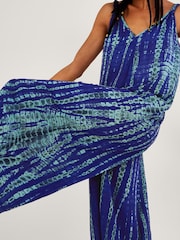 Monsoon Blue LENZING™ ECOVERO™ Tie Dye Wide Leg Jumpsuit - Image 3 of 6