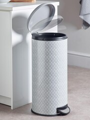 Grey Grey Geo 30 Litre Pedal Bin - Image 1 of 4