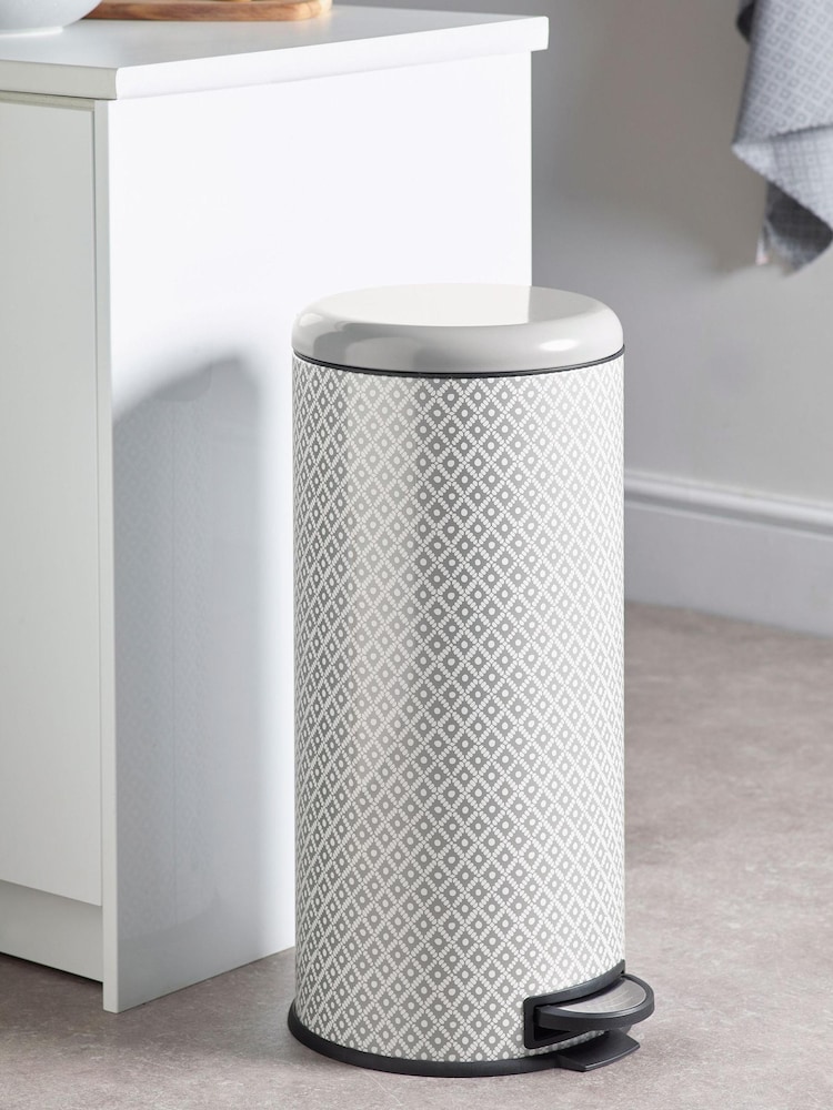 Grey Grey Geo 30 Litre Pedal Bin - Image 2 of 4