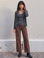 Roman Grey Lace Trim Cardigan - Image 3 of 4