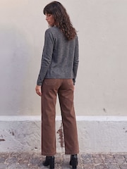 Roman Grey Lace Trim Cardigan - Image 4 of 4