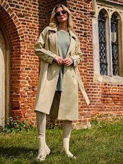 Jolie Moi Grey Double Breasted Trench Coat - Image 4 of 6