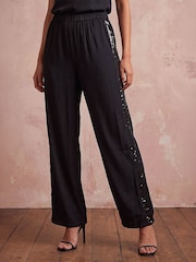 Roman Black Sequin Side Trousers - Image 1 of 4