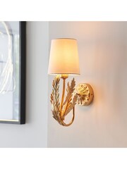 Gallery Home Gold Daphnie Gold Leaf 1 Bulb Wall Light - Image 1 of 7