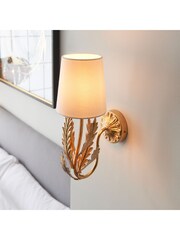 Gallery Home Gold Daphnie Gold Leaf 1 Bulb Wall Light - Image 2 of 7