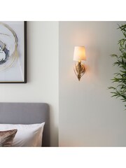 Gallery Home Gold Daphnie Gold Leaf 1 Bulb Wall Light - Image 3 of 7