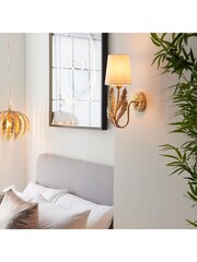 Gallery Home Gold Daphnie Gold Leaf 1 Bulb Wall Light - Image 4 of 7