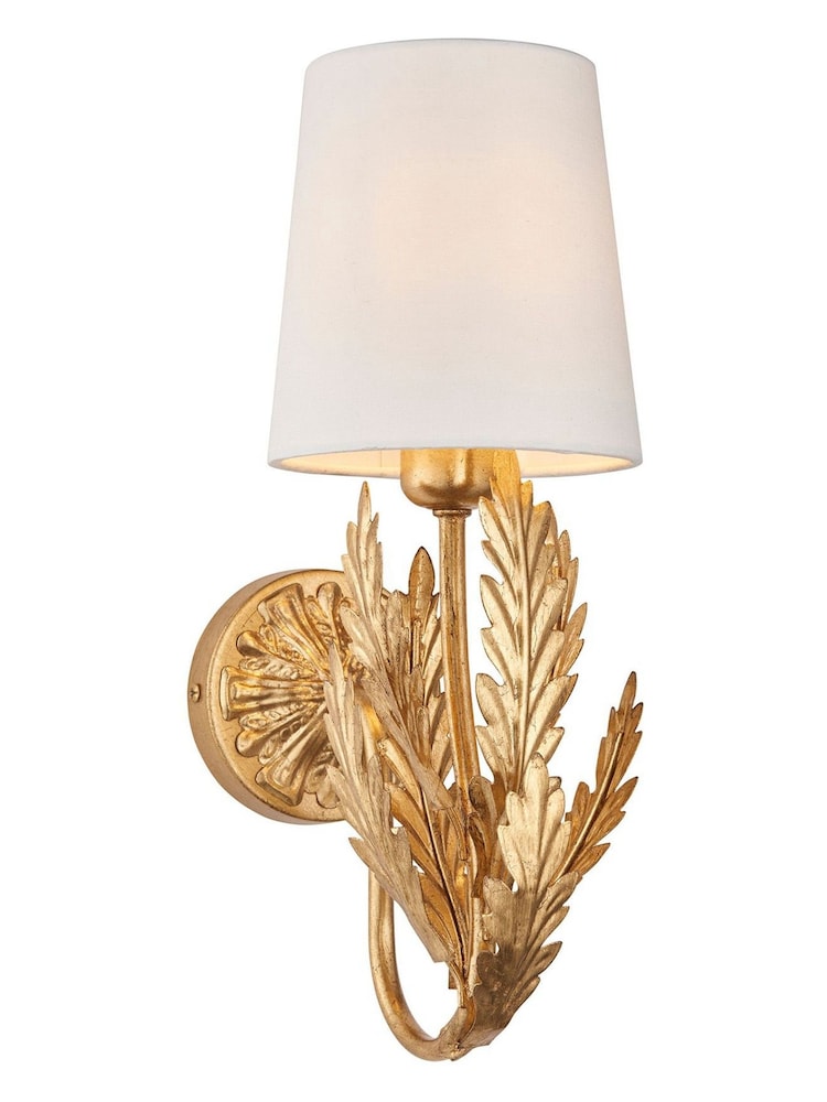 Gallery Home Gold Daphnie Gold Leaf 1 Bulb Wall Light - Image 7 of 7