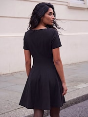 Roman Black Square Neck Panel Dress - Image 2 of 4