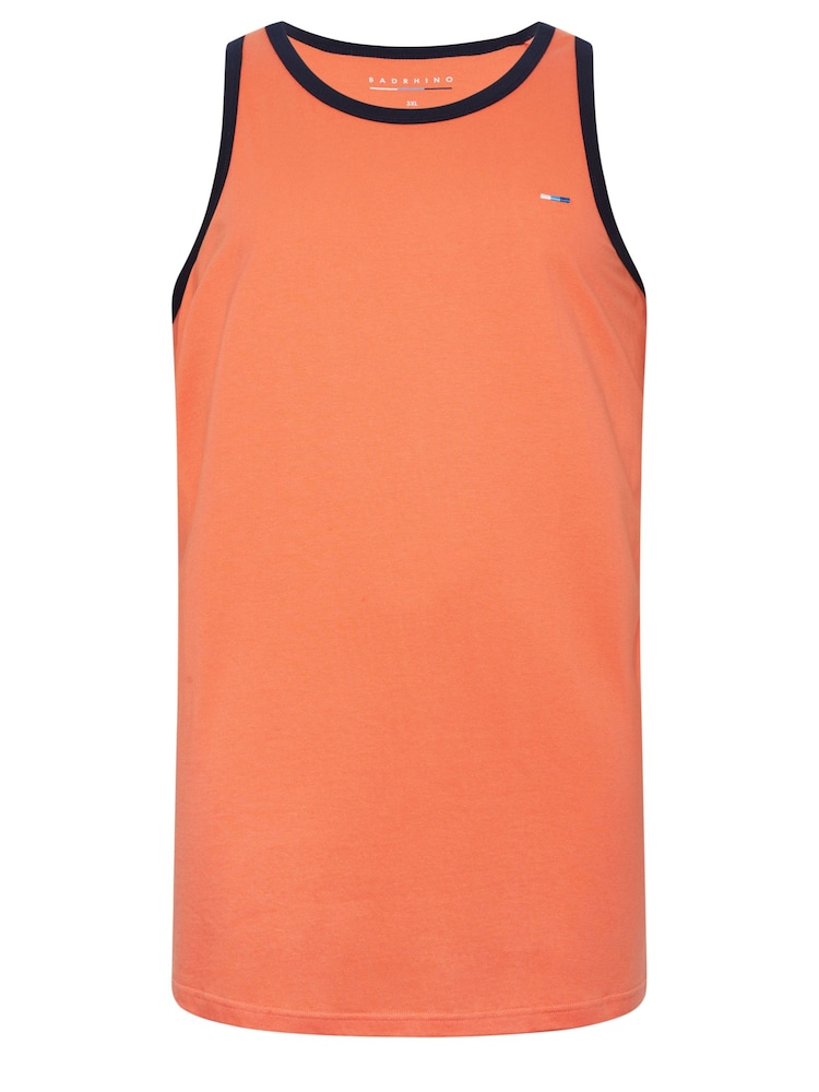 BadRhino Big & Tall Blue Contrast 100% Cotton Vests 2 Pack - Image 6 of 6