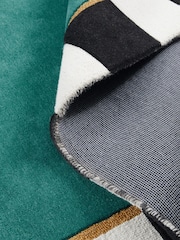 Teal Paloma Stripe Border Rug - Image 7 of 7