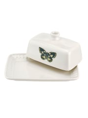 Portmeirion White Botanic Garden Harmony Butter Dish - Image 3 of 6