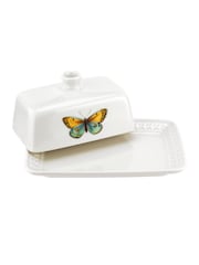 Portmeirion White Botanic Garden Harmony Butter Dish - Image 4 of 6