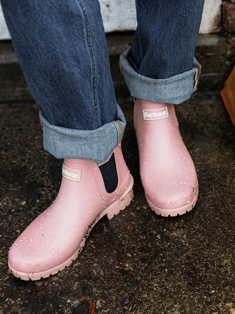 Barbour® Pink Wilton Short Wellington Boots - Image 1 of 6 Barbour® Pink Wilton Short Wellington Boots - Image 1 of 6