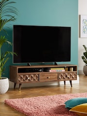 Dark Lloyd Mango Wood Up to 55 inch TV Unit - Image 1 of 6