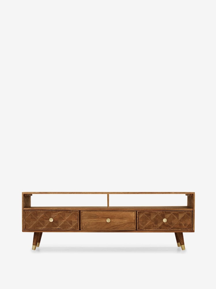 Dark Lloyd Mango Wood Up to 55 inch TV Unit - Image 2 of 6