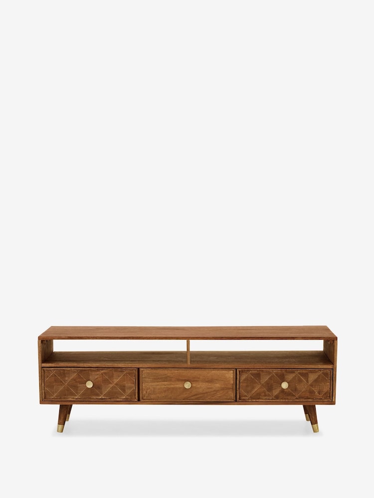 Dark Lloyd Mango Wood Up to 55 inch TV Unit - Image 6 of 6