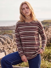 Roman Brown Stripe Jersey Top - Image 2 of 4