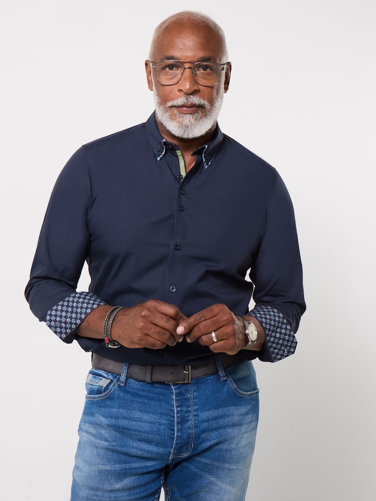 Joe Browns Blue Delightful Double Collar Shirt - Image 1 of 5 Joe Browns Blue Delightful Double Collar Shirt - Image 1 of 5