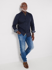 Joe Browns Blue Delightful Double Collar Shirt - Image 3 of 5