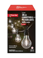 Premier Decorations Ltd Garden 20 White Connectable Festoon Lights - Image 3 of 3