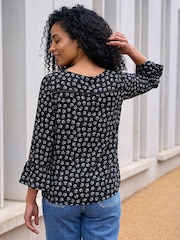 Roman Blue Ditsy Square Neck Top - Image 3 of 4