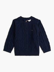 Tommy Hilfiger Blue Cable Knit Three-Piece Outfit Gift Box - Image 3 of 6
