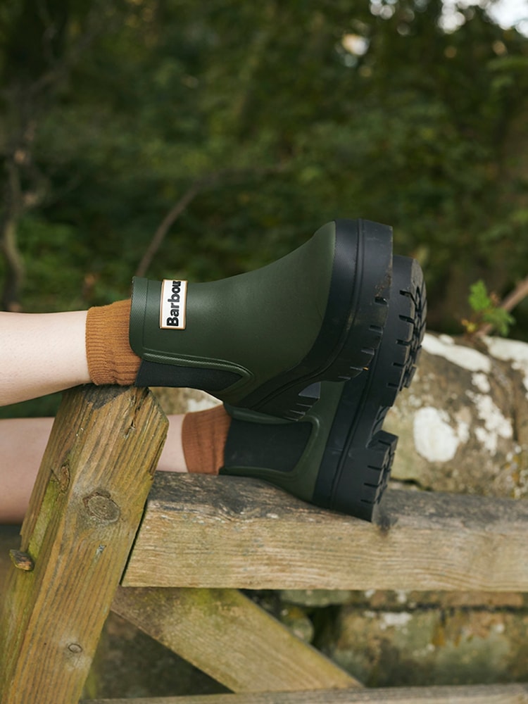 Barbour® Olive Green Halton Ankle Chelsea Wellington Boots - Image 1 of 6
