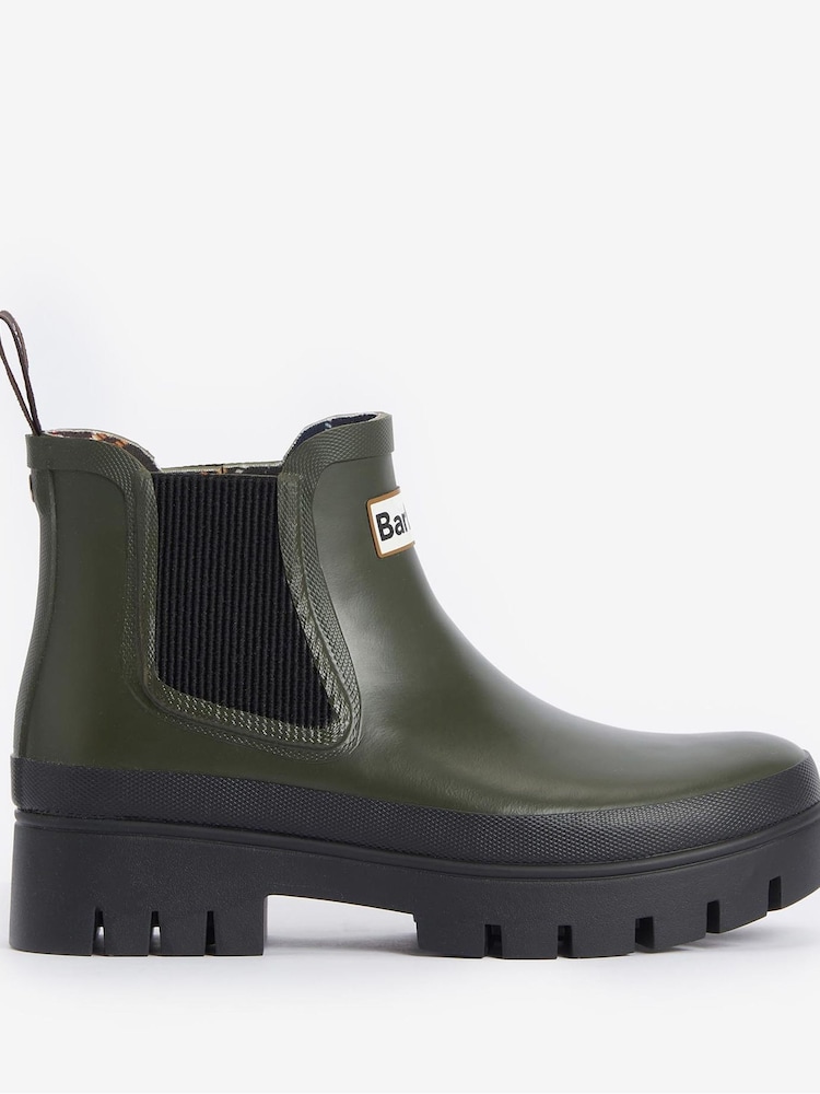 Barbour® Olive Green Halton Ankle Chelsea Wellington Boots - Image 2 of 6