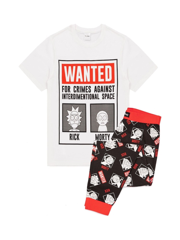 Vanilla Underground White Rick & Morty Mens Marvel Avengers Long Leg 100% Cotton Pyjamas Set - Image 1 of 4