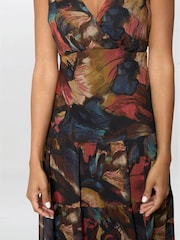 Gina Bacconi Brown Wenda Floral Midi Dress - Image 4 of 7