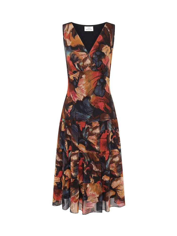 Gina Bacconi Brown Wenda Floral Midi Dress - Image 7 of 7 Gina Bacconi Brown Wenda Floral Midi Dress - Image 7 of 7