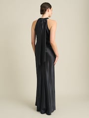 Gina Bacconi Black Eunice Satin Maxi Dress - Image 2 of 5