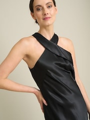 Gina Bacconi Black Eunice Satin Maxi Dress - Image 4 of 5