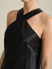 Gina Bacconi Black Eunice Satin Maxi Dress - Image 5 of 5