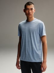 Pale Blue Short Sleeve Tee Active Mesh Training T-Shirt - Image 1 of 9