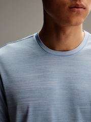 Pale Blue Short Sleeve Tee Active Mesh Training T-Shirt - Image 4 of 9