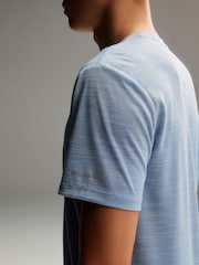 Pale Blue Short Sleeve Tee Active Mesh Training T-Shirt - Image 5 of 9