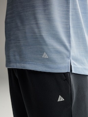 Pale Blue Short Sleeve Tee Active Mesh Training T-Shirt - Image 6 of 9