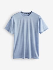 Pale Blue Short Sleeve Tee Active Mesh Training T-Shirt - Image 7 of 9